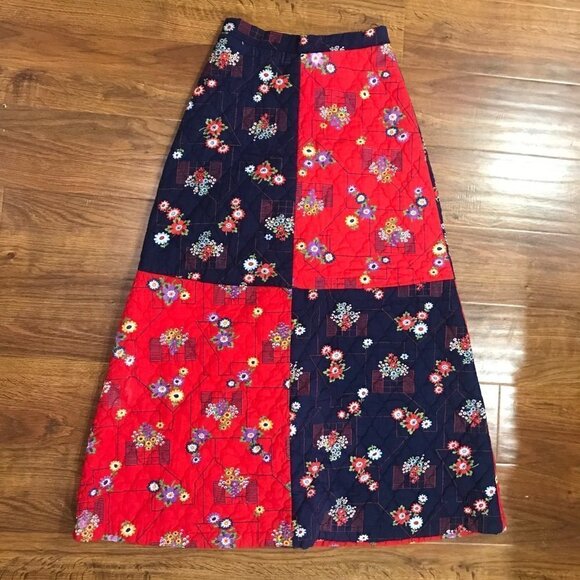 Vintage patchwork quited Maxi Skirt - Picture 1 of 5